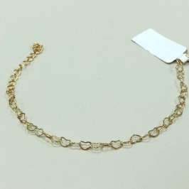 PULSEIRA DOURADA CORAÇÕES VAZADOS