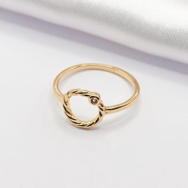 ANEL DOURADO FIO ARO VAZADO TORCIDO