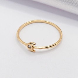 ANEL DOURADO FIO CALDA DE SEREIA COM PONTO DE LUZ