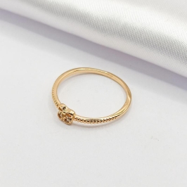 ANEL DOURADO LAÇINHO DELICADO 2 ZIRCÔNIAS