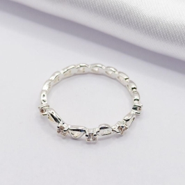 ANEL PRATA CORAÇÃO E CRISTAL