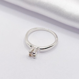 ANEL PRATA SOLITÁRIO PONTO DE LUZ