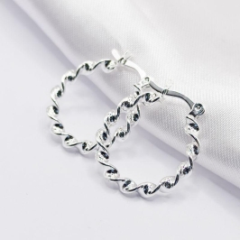 BRINCO PRATA ARGOLA ARTICULÁVEL FIO TORCIDO