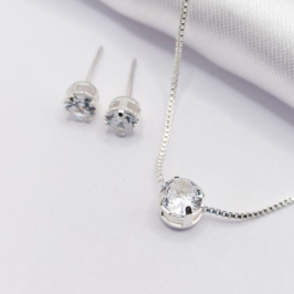 CONJUNTO PRATA PONTO DE LUZ 45CM