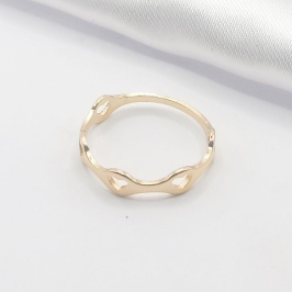 ANEL DOURADO 5 CORAÇÕES VAZADOS