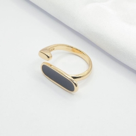 ANEL DOURADO REGULAVEL ORGANICO RESINA MARROM