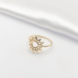 ANEL DOURADO SOL VAZADO LISO