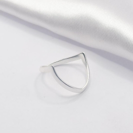 ANEL PRATA FIO LISO IRREGULAR V