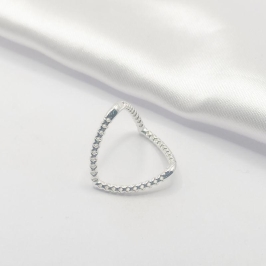 ANEL PRATA FIO VAZADO IRREGULAR
