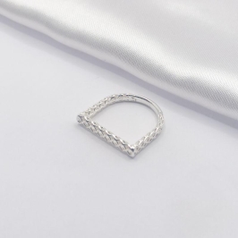 ANEL PRATA RENDADO RETO