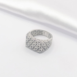 ANEL RÓDIO QUADRADO VAZADO CÚBICO