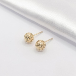 BRINCO DOURADO BOLA RENDADO