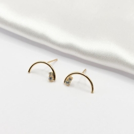 BRINCO DOURADO FIO 2 ZIRCÔNIAS