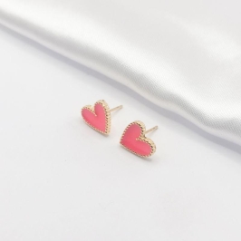 BRINCO DOURADO RESINA ROSA