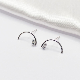 BRINCO PRATA FIO 2 ZIRCÔNIAS
