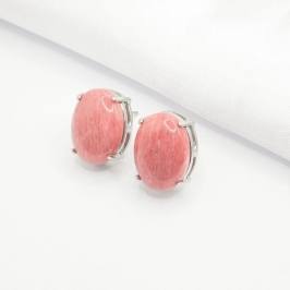 BRINCO RODIO PEDRA OVAL ROSA