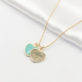 GARGANTILHA DOURADA  INSPIRAÇÃO TIFFANY VERDE 45CM