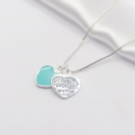 GARGANTILHA PRATA INSPIRAÇÃO TIFFANY VERDE 45CM