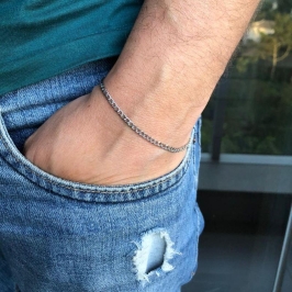 Pulseira Aço Inox Grume 0.8mm 20 cm