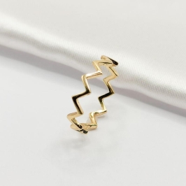 ANEL DOURADO FIO ZIG-ZAG LISO