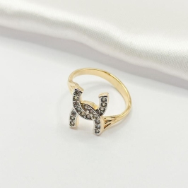 ANEL DOURADO INSPIRAÇÃO CHANEL COM CANETA DE RÓDIO