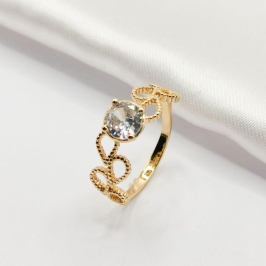 ANEL DOURADO PONTO DE LUZ E FIO GOTA