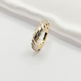 ANEL DOURADO TORCIDO COM CANETA DE RÓDIO