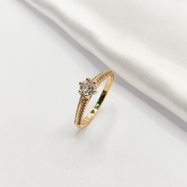 ANEL DOURADO  PONTO DE LUZ COM ZIRCÔNIAS