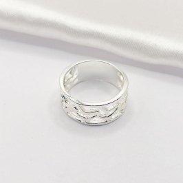 ANEL PRATA FIO CAVALO VAZADO LISO