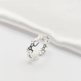 ANEL PRATA FIO PATINHAS LISO