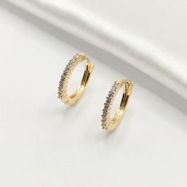 BRINCO DOURADO ARGOLINHA CLICK FILEIRA CRAVEJADA