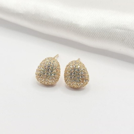 BRINCO DOURADO CHUVEIRINHO CRAVEJADO