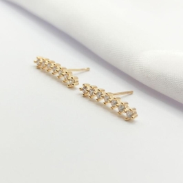 BRINCO DOURADO EAR CUFF 7 CRISTAIS