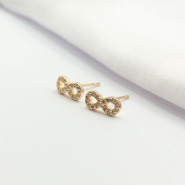 BRINCO DOURADO INFINITO CRAVEJADO