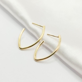 BRINCO DOURADO MEIA ARGOLA FIO ANZOL