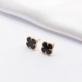 BRINCO DOURADO TREVO VAN CLEEF BLACK