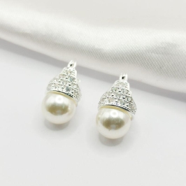 BRINCO PRATA ARTICULÁVEL PÉROLA E ZIRCÔNIA