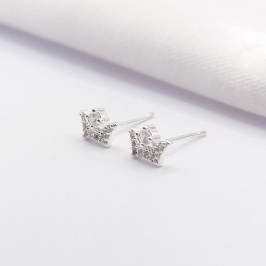 BRINCO PRATA COROA COM ZIRCÔNIA