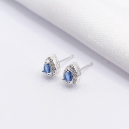 BRINCO PRATA GOTA AZUL