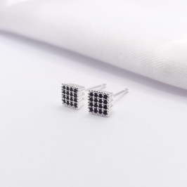 BRINCO PRATA PAVÊ BLACK