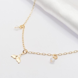 COLAR DOURADO CHOKER SEREIA E 2 MIÇANGAS 40CM