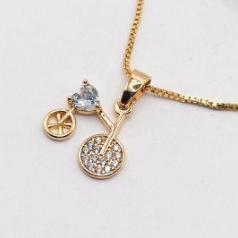 GARGANTILHA DOURADA BICICLETA DELICADA 45CM