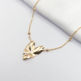 GARGANTILHA DOURADO CHOKER CORAÇÃO AMASSADO 40CM