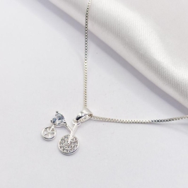 GARGANTILHA PRATA BICICLETA DELICADA 45CM