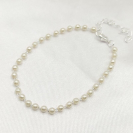 PULSEIRA PRATA COM MINI PÉROLAS