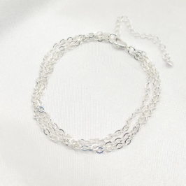 PULSEIRA PRATA ELO CADEADINHO CORRENTE TRIPLA