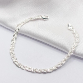 PULSEIRA PRATA TRANÇADA P 3FIOS