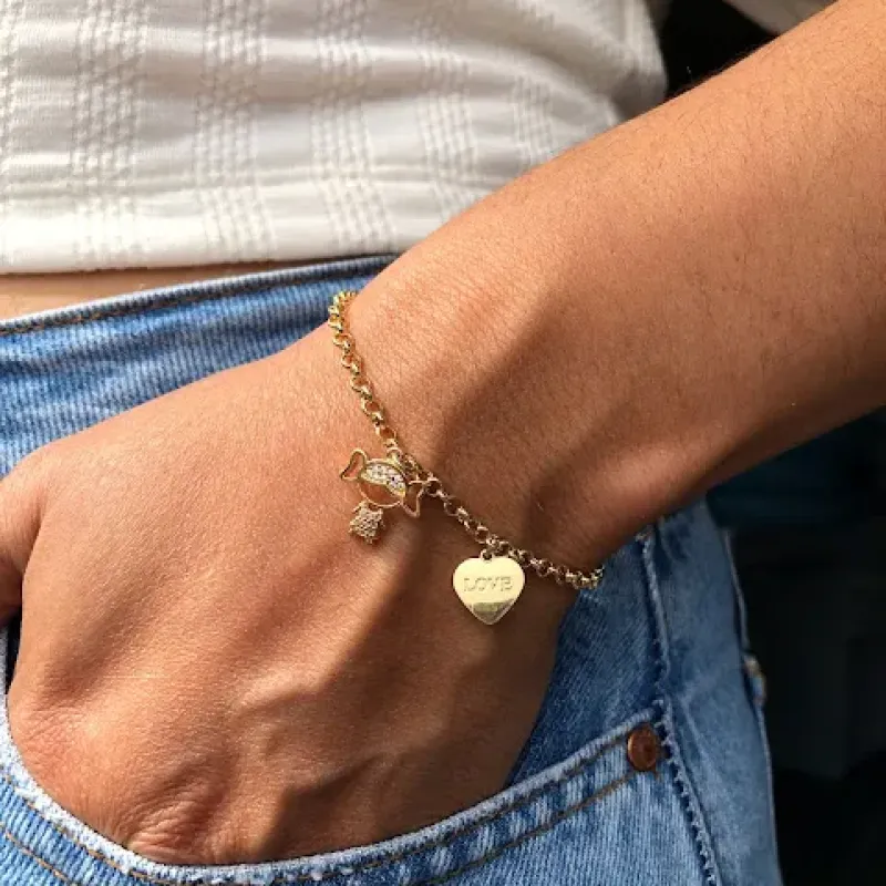 PL DOU ELO PORTUGUES MENINA/MENINO CRAVEJADO CORAÇÃO AMOR