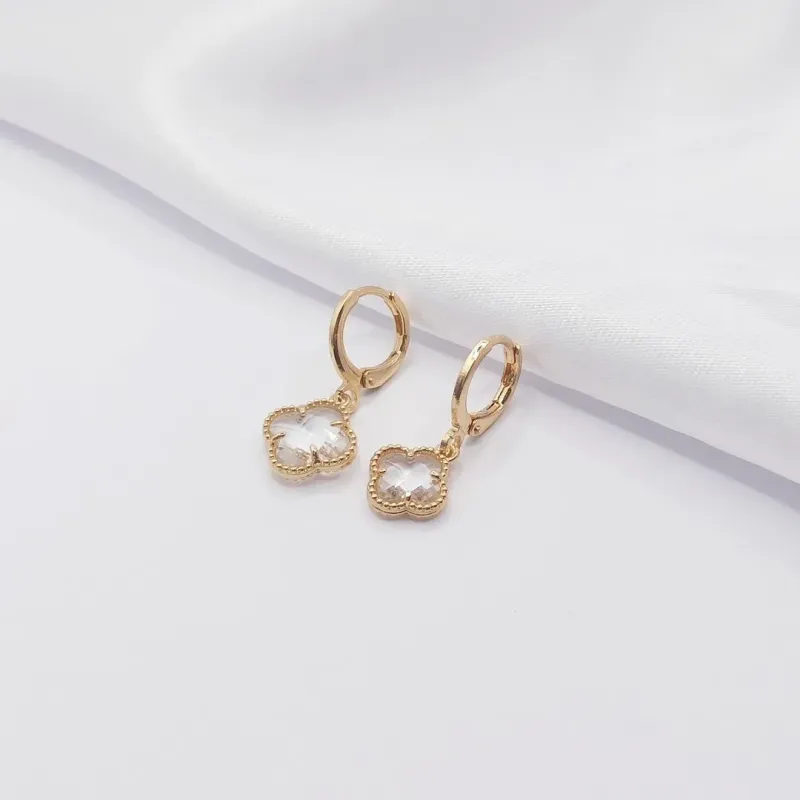 CONJUNTO DOURADO TREVO VAN CLEEF CRISTAL
