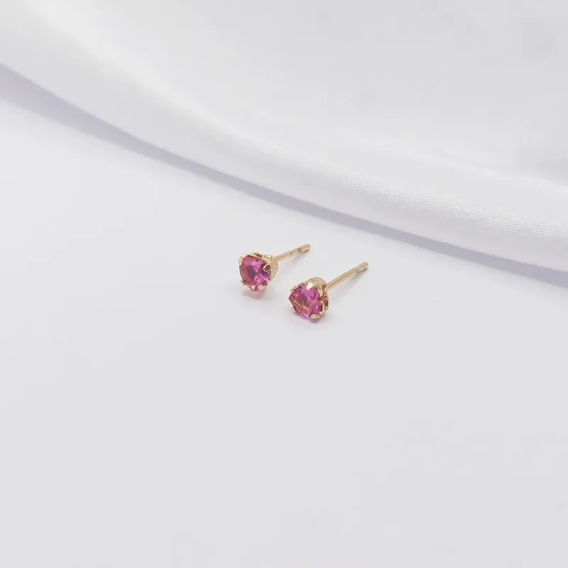 BRINCO DOURADO CORAÇÃO P ROSA
